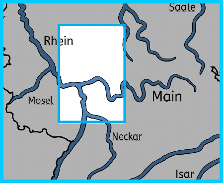 Karte Rhein Main hellblaue Karte der Region Rhein-Main